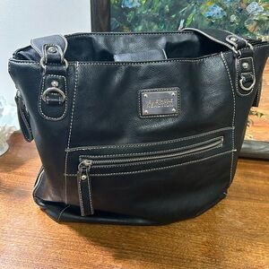 Kenneth reaction Cole Black Leather Shoulder Bag